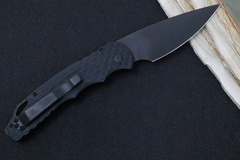 Pro Tech Tactical Response 4 Operator Auto - Black Feather Textured Handle / Black D2 Blade / Tritium Button TR-4.F3OPERATOR - Northwest Knives