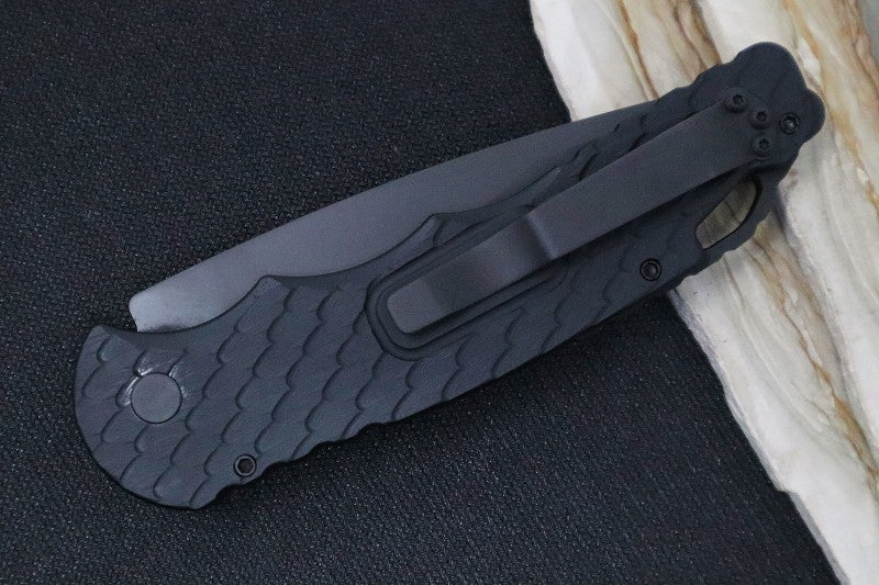 Pro Tech Tactical Response 4 Operator Auto - Black Feather Textured Handle / Black D2 Blade / Tritium Button TR-4.F3OPERATOR - Northwest Knives