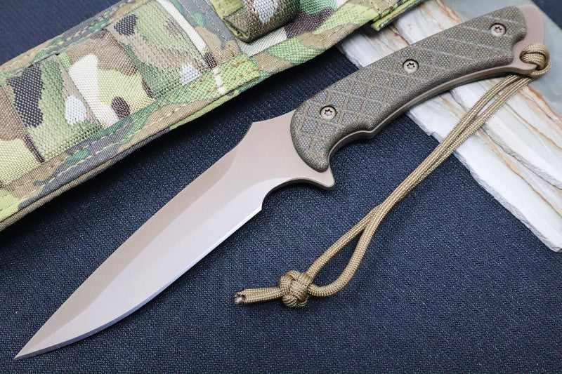 Spartan Blades ARES Fixed Blade - Flat Dark Earth Blade & Green Micarta Handle - Northwest Knives