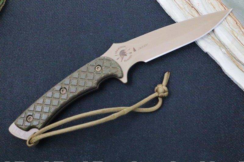 Spartan Blades ARES Fixed Blade - Flat Dark Earth Blade & Green Micarta Handle - Northwest Knives