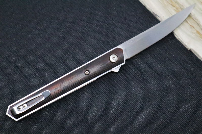 Boker Plus Kwaiken Air Mini Flipper - Cocobolo Wood Handle Inlays / Satin Blade / VG-10 Steel 01BO325