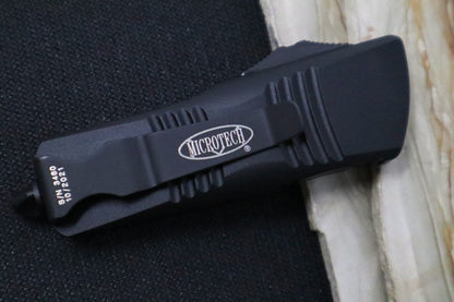 Microtech Mini Troodon Tactical OTF - Full Serrated Dagger Blade / Black Finish / Black Handle & Black Hardware 238-3T