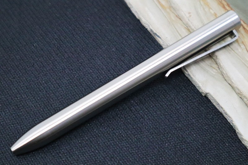 Tactile Turn  Bolt Action Short Pen - Titanium Handle / Titanium Clip - Northwest Knives