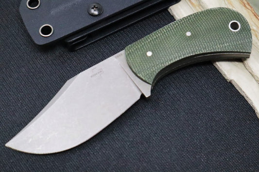 Boker Plus Mad Man Fixed Blade - D2 Steel / Clip Point Style Blade / Green Micarta Handle and Kydex Sheath 02BO052