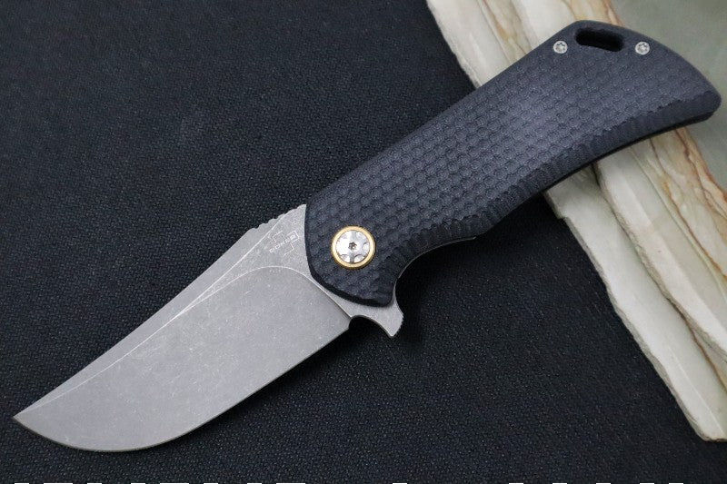 Boker Plus Golem Flipper - Drop Point Blade / D2 steel / Black Textured G-10 handle 01BO192