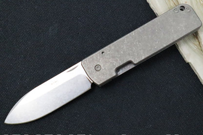Boker Plus Lancer 42 Slipjoint - Stonewashed Titanium Handle / Stonewashed Blade / M390 Steel 01BO195