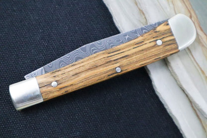 Boker Trapper Asbach Uralt Damascus - Oak Wood Handle / Damascus Blade 116004DAM