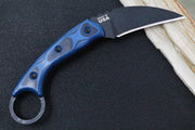 Tops Devil's Claw 2 - 1095 Steel / Black & Blue G-10 Handle / Black Kydex Sheath DEVCL-02 - Northwest Knives
