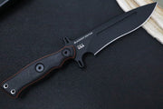 Tops Operator 7 Blackout Edition - 1075 Steel / Black Micarta & Black G10 Handle / Black Kydex Sheath OP7-02 - Northwest Knives