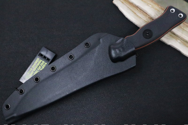 Tops Operator 7 Blackout Edition - 1075 Steel / Black Micarta & Black G10 Handle / Black Kydex Sheath OP7-02