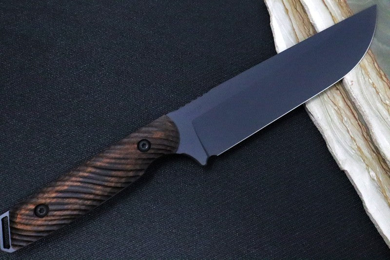 Toor Knife With Walnut Dynamic Fluting Handle | Grey Gunkote Finished Blade | Northwest Knives