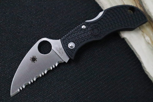 Spyderco ManBug- Black FRN Handle / Satin VG10 Wharncliffe Serrated Blade MBKWS