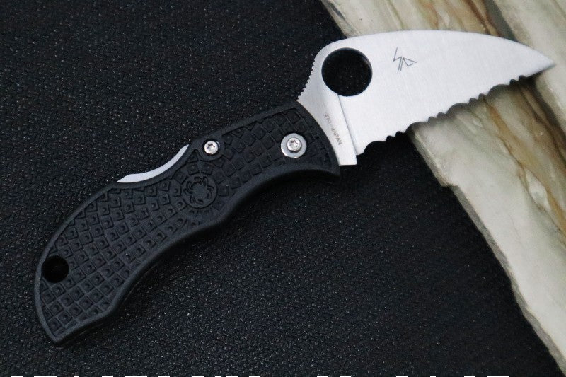 Spyderco ManBug- Black FRN Handle / Satin VG10 Wharncliffe Serrated Blade MBKWS