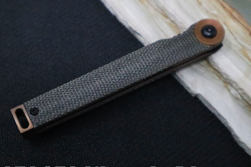 Boker Plus Kaizen Green Canvas Micarta Flipper - Drop Point Blade / D2 steel / Green Canvas Micarta handle 01BO391 - Northwest Knives