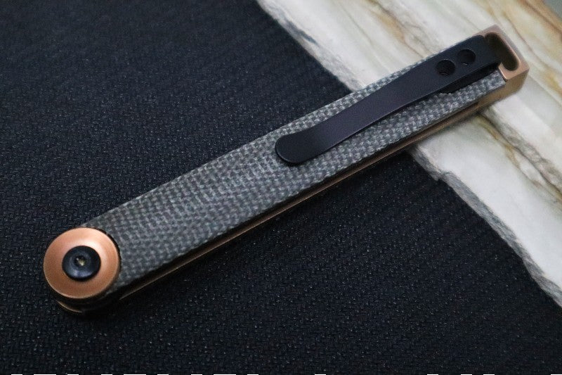 Boker Plus Kaizen Green Canvas Micarta Flipper - Drop Point Blade / D2 steel / Green Canvas Micarta handle 01BO391 - Northwest Knives