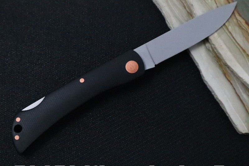 Boker Rangebuster Slipjoint - Black Micarta Handle / Decorative Copper Accents / Drop Point Blade / N690 Steel 112914