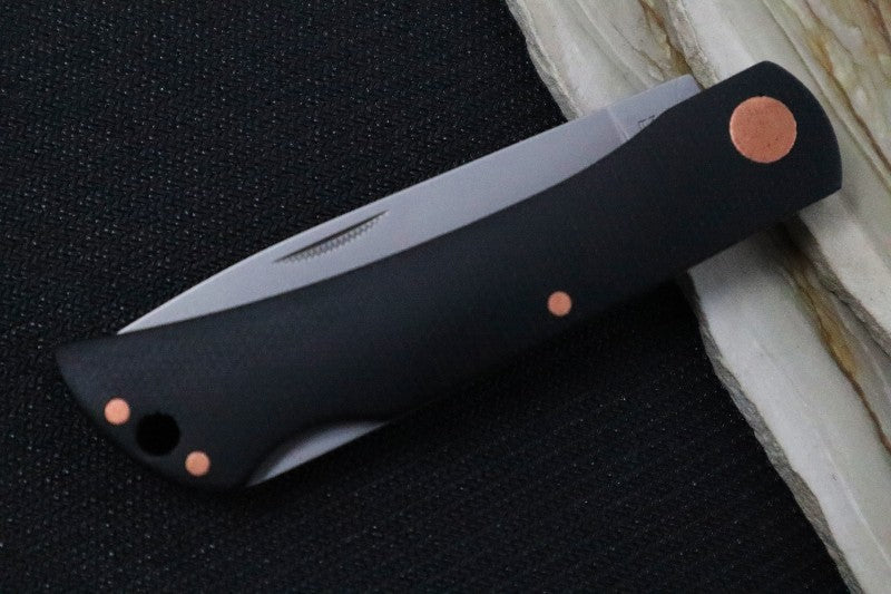 Boker Rangebuster Slipjoint - Black Micarta Handle / Decorative Copper Accents / Drop Point Blade / N690 Steel 112914