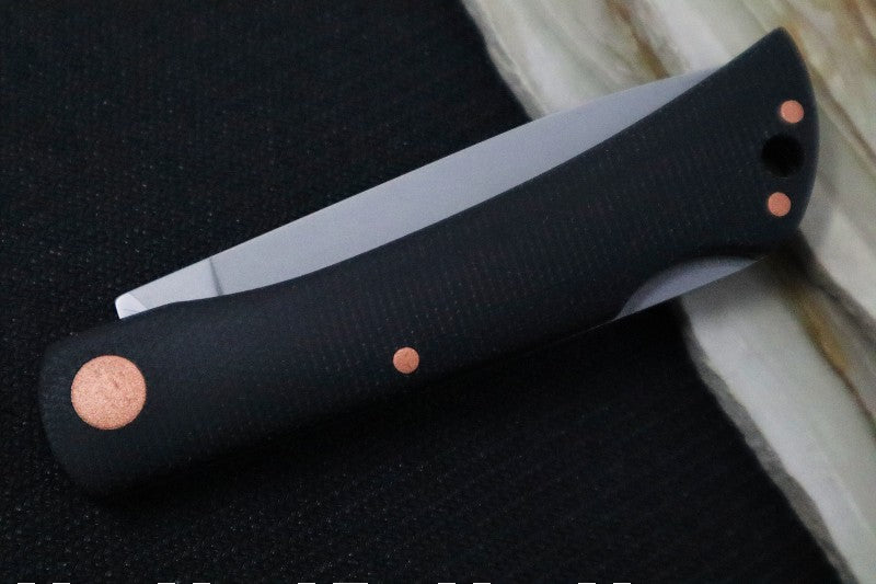 Boker Rangebuster Slipjoint - Black Micarta Handle / Decorative Copper Accents / Drop Point Blade / N690 Steel 112914
