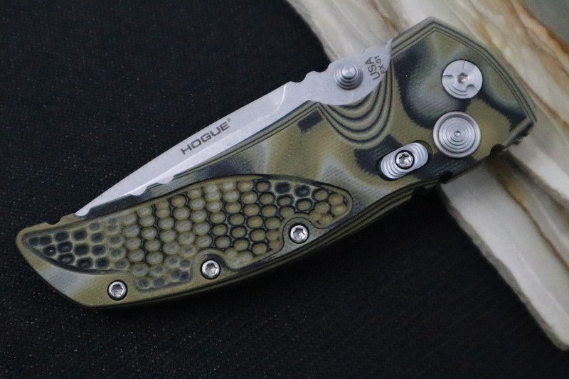Hogue Knives EX 01 - Green G10 G-Mascus Handle & Green Frame / 154CM steel / Drop Point Blade 34178