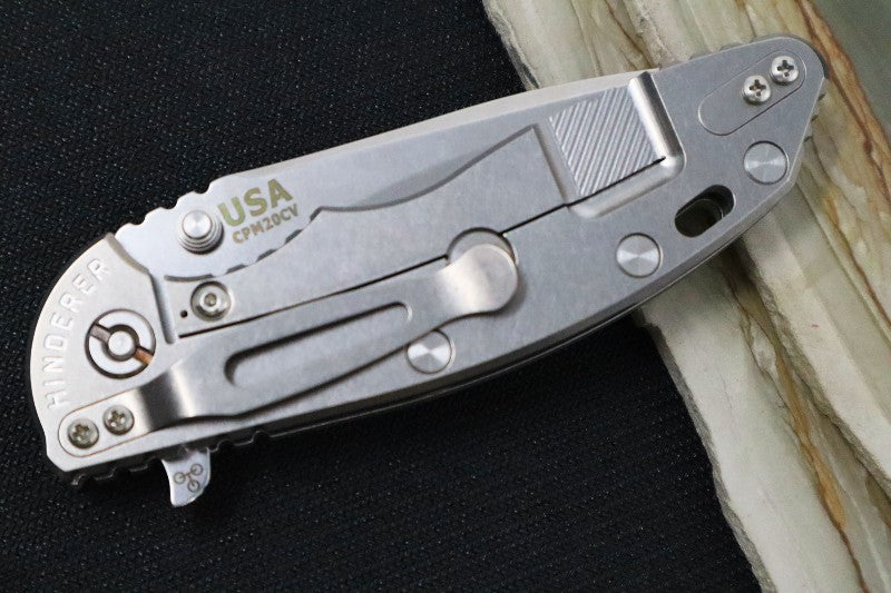 Rick Hinderer Knives XM-18 - Tri Way Pivot- 3.5" Recurve Blade / Stonewash Finish / Jade G-10 Handle - Northwest Knives