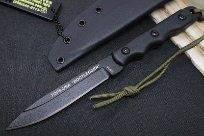 Tops Ranger Bootlegger Knife - 1095 Steel / Black G-10 Handle / Kydex Sheath RBL-01