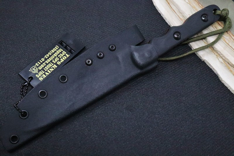 Tops Ranger Bootlegger Knife - 1095 Steel / Black G-10 Handle / Kydex Sheath RBL-01