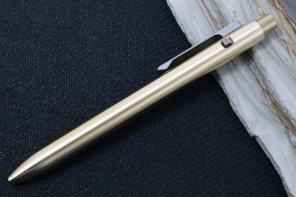 Tactile Turn Small Side Click Pen - Bronze Handle / Titanium Clip