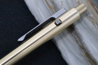 Tactile Turn Small Side Click Pen - Bronze Handle / Titanium Clip