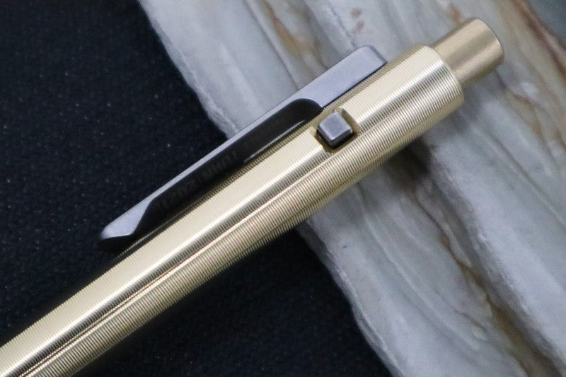 Tactile Turn Small Side Click Pen - Bronze Handle / Titanium Clip - Northwest Knives