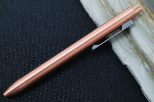 Tactile Turn Small Side Click Pen - Copper Handle / Titanium Clip