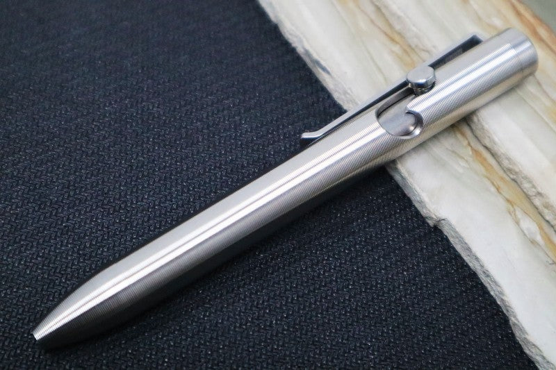 Tactile Turn Bolt Action Mini Pen - Titanium Handle / Titanium Clip