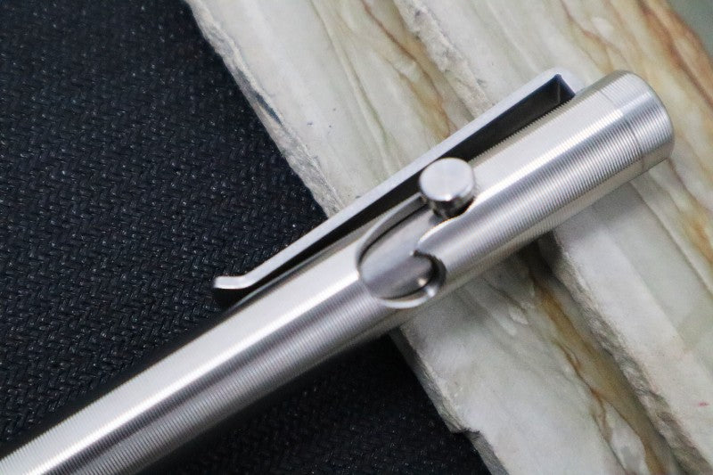 Tactile Turn Bolt Action Mini Pen - Titanium Handle / Titanium Clip