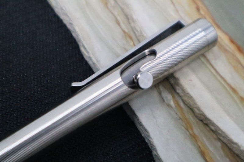 Tactile Turn Bolt Action Mini Pen - Titanium Handle / Titanium Clip