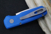 Pro Tech Runt Auto - Blue Aluminum Handle / Stonewashed Reverse Tanto Blade / CPM-20CV Steel R5212-BLUE - Northwest Knives