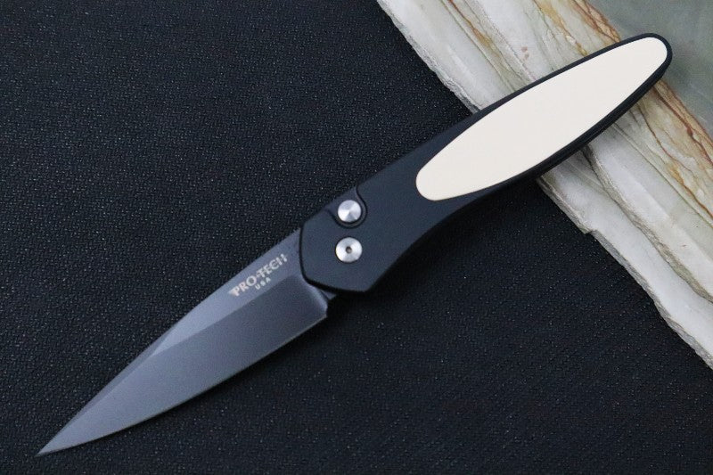 Pro Tech Newport Auto - Tuxedo Handle / S35VN Black Blade 3452 - Northwest Knives