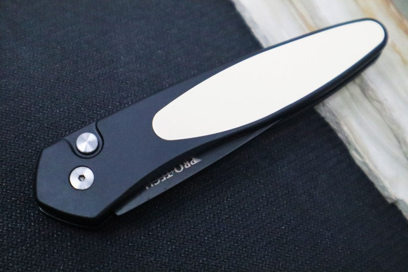 Pro Tech Newport Auto - Tuxedo Handle / S35VN Black Blade 3452 - Northwest Knives