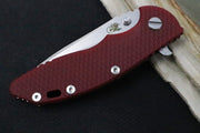 Rick Hinderer Knives XM-18 - Tri Way Pivot- 3.5" Recurve Blade / Stonewash Finish / Red G-10 Handle / Bronze Finished Frame - Northwest Knives