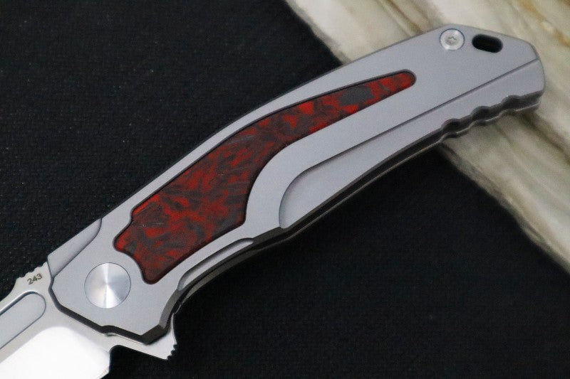 Boker Plus Aphex Mini - Drop Point Blade / VG-10 Steel / Black & Red Marbled Carbon Fiber & Titanium Handle 01BO197