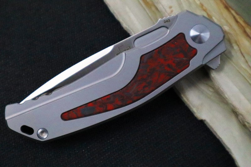 Boker Plus Aphex Mini - Drop Point Blade / VG-10 Steel / Black & Red Marbled Carbon Fiber & Titanium Handle 01BO197