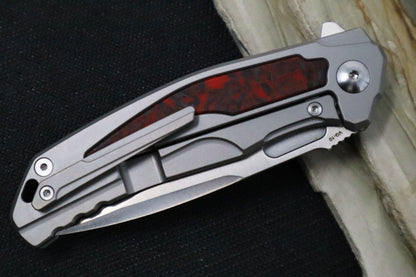 Boker Plus Aphex Mini - Drop Point Blade / VG-10 Steel / Black & Red Marbled Carbon Fiber & Titanium Handle 01BO197