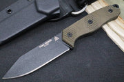 Tops Trail Seeker - 1095 Steel / Green Canvas Micarta Handle / Kydex Sheath TLSR-01 - Northwest Knives