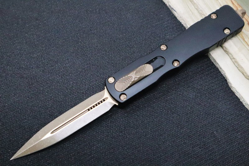 Microtech Dirac OTF - Double Edge / Bronzed Apocalyptic Blade & Hardware 225-13AP