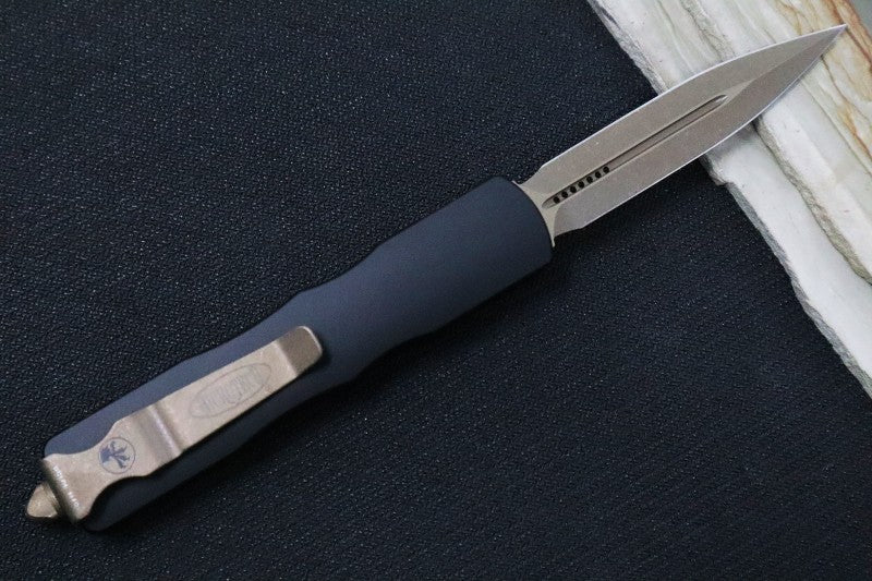Microtech Dirac OTF - Double Edge / Bronzed Apocalyptic Blade & Hardware 225-13AP - Northwest Knives