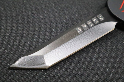 Heretic Knives Manticore E OTF Preditor Set - Carbon Fiber & Aluminum Handle / DLC Tanto Blade / Custom Themed Lighter / Silver Predator Bead