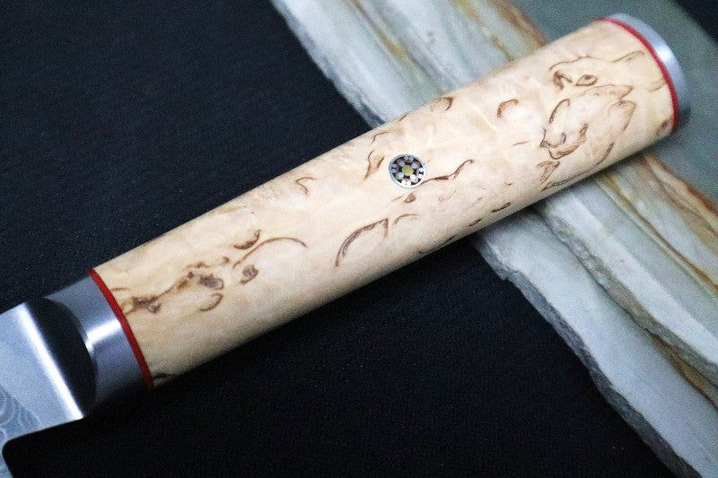 Miyabi Birchwood - 9" Bread Knife - 100 Layered Flower Damascus - SG2 Powdered Steel - Japanese Masur Birch Handle - Made in Seki City, Japan