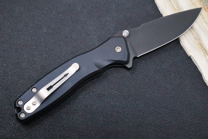 Spartan Blades PALLAS Flipper - Black Drop Point Blade / CPM-S45VN / Black Aluminum Handle SF3BK