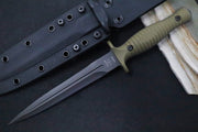 Spartan Blades V-14 Fixed Blade - Black Blade / Green Handle Scales / Black Kydex Sheath SB27BKGRKYBK - Northwest Knives
