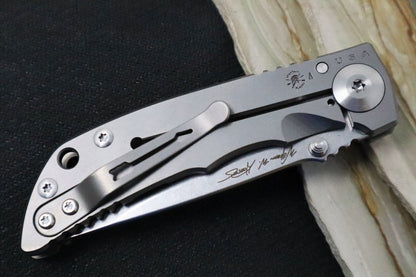 Spartan Blades HARSEY Titanium Folder 3.25 - Drop Point Blade / CPM-S45VN / Stonewashed Titanium Handle SF10SW