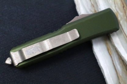 Microtech UTX-85 OTF - Double Edge / Bronzed Apocalyptic Blade / OD Green Body - 232-13APOD