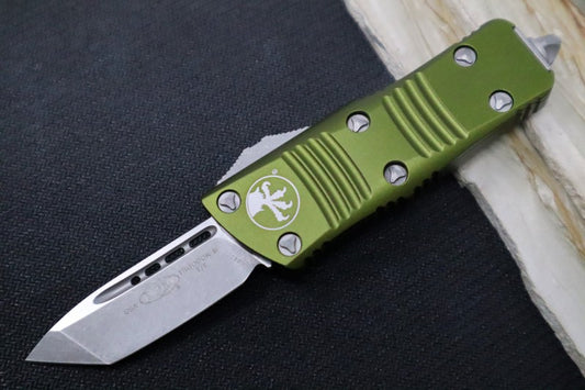 Microtech Mini Troodon OTF - Tanto Blade / Apocalyptic Finish / OD Green Handle 240-10APOD